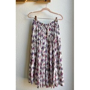 Vintage Aztec Cotton Tiered Maxi Skirt Small